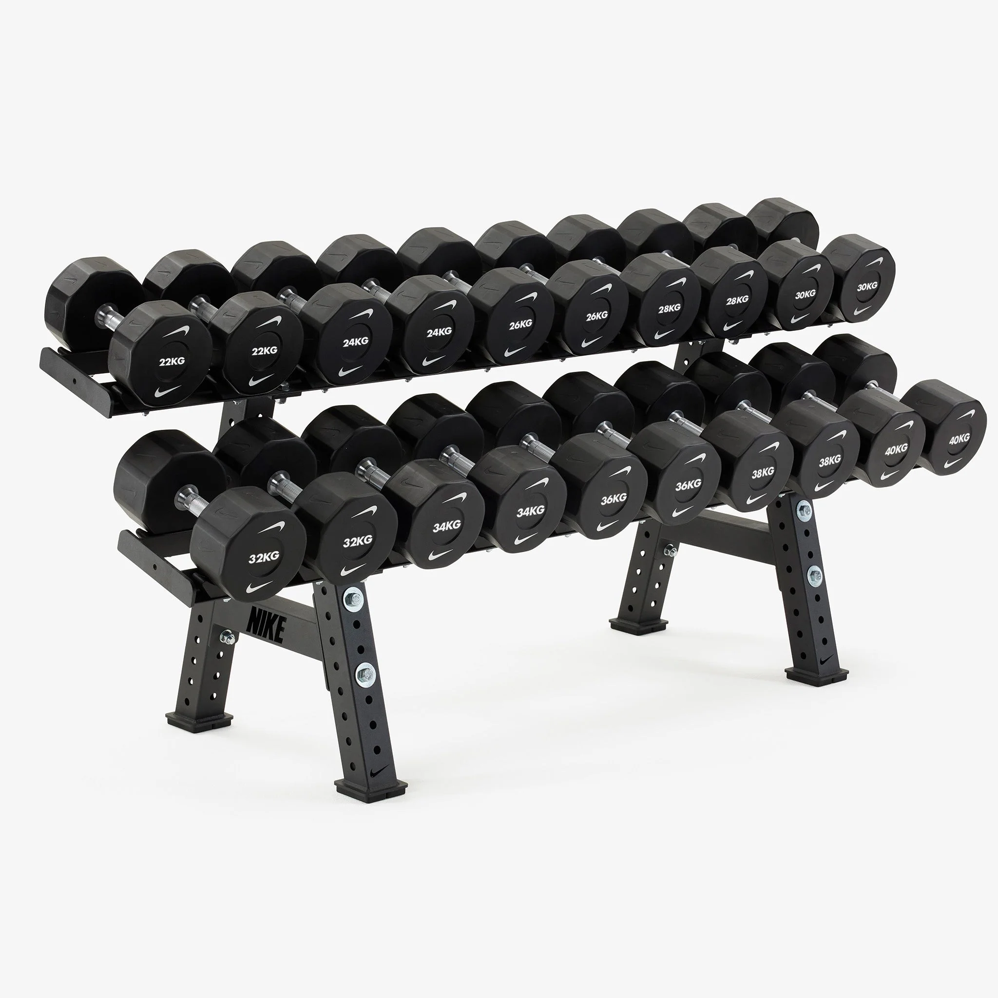 Nike Strength Pro Urethane Dumbbell Set With Rack
